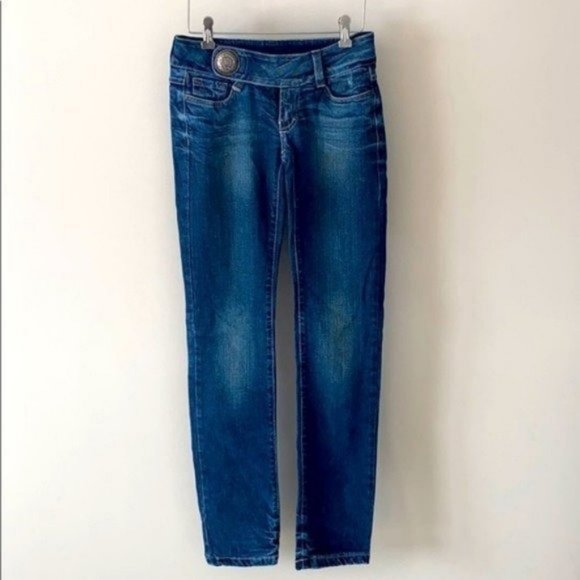 Carmim Denim Jeans Low Rise Medallion Buckle 25